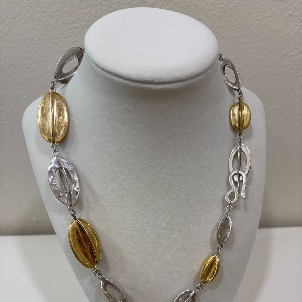 RLM Studio Sterling Silver, Brass & Hermatite Link Necklace